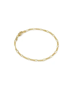 Thin Figaro 18k Gold Vermeil Chain Bracelet