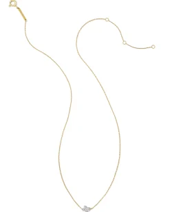 Tiny Texas 14k Yellow Gold Pendant Necklace in White Diamond