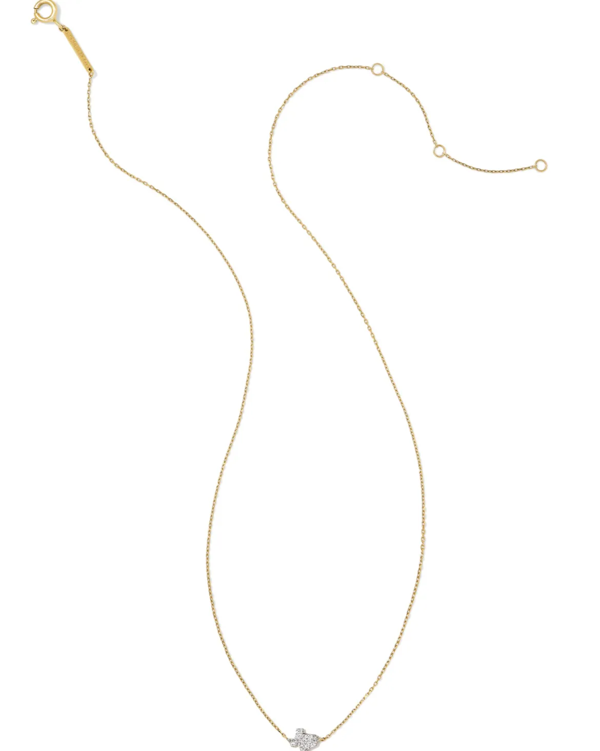 Tiny Texas 14k Yellow Gold Pendant Necklace in White Diamond