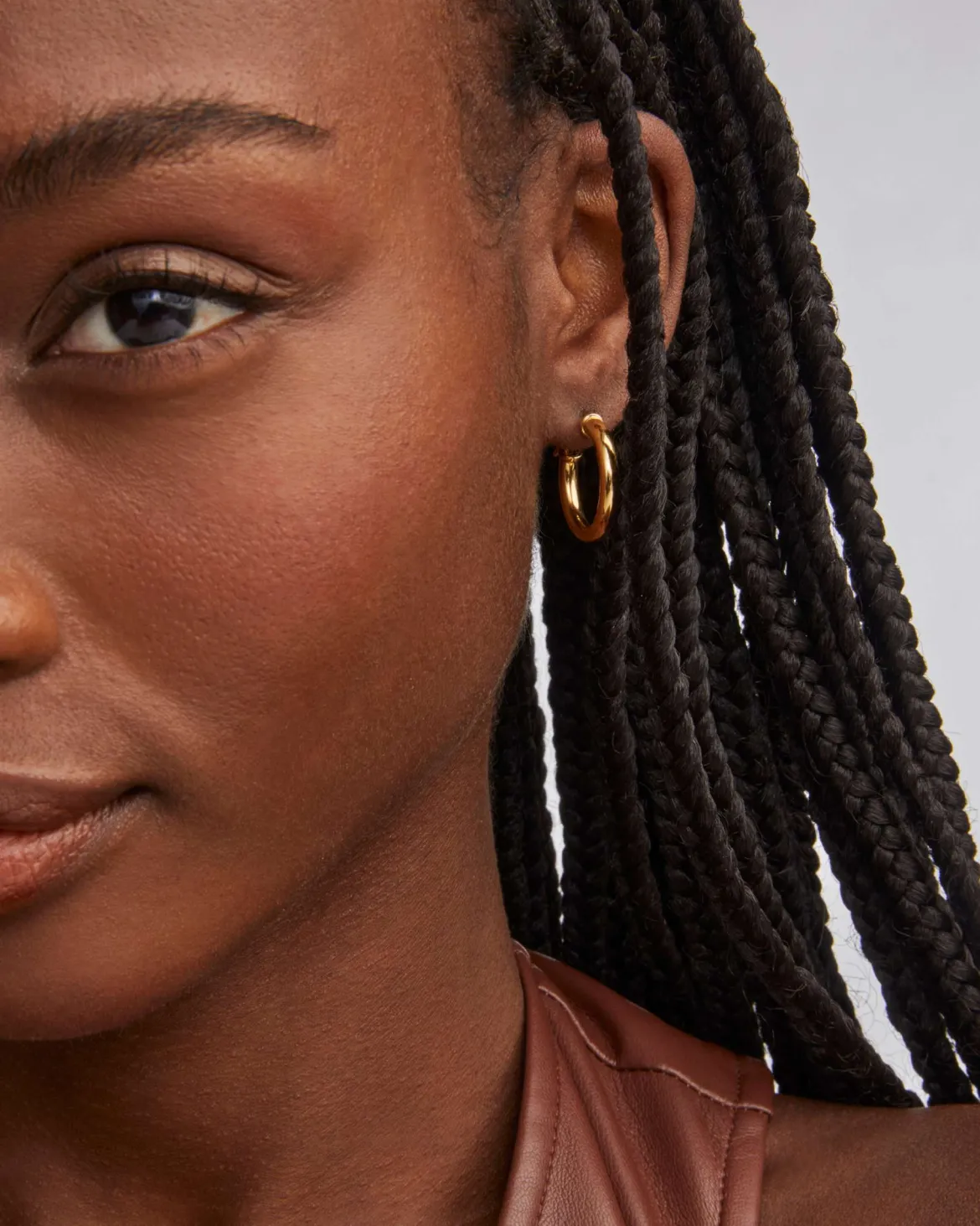 Tube Small 20mm Hoop Earrings in 18k Gold Vermeil