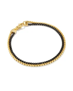 Wells Chain Bracelet in 18k Gold Vermeil and Black Hematite
