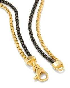 Wells Chain Bracelet in 18k Gold Vermeil and Black Hematite