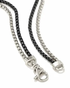 Wells Chain Bracelet in Sterling Silver and Black Hematite