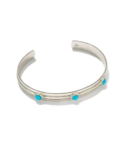 Weston Oxidized Sterling Silver Cuff Bracelet in Turquoise