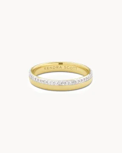 Whitney 14k Yellow Gold Band Ring in White Diamond
