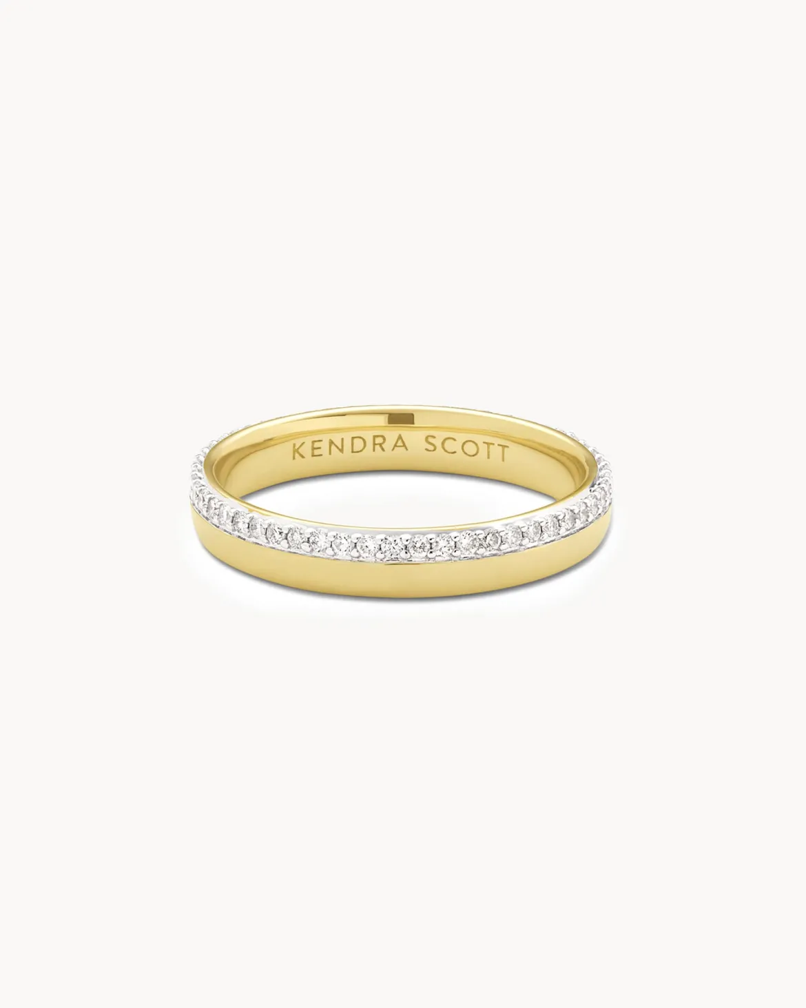 Whitney 14k Yellow Gold Band Ring in White Diamond