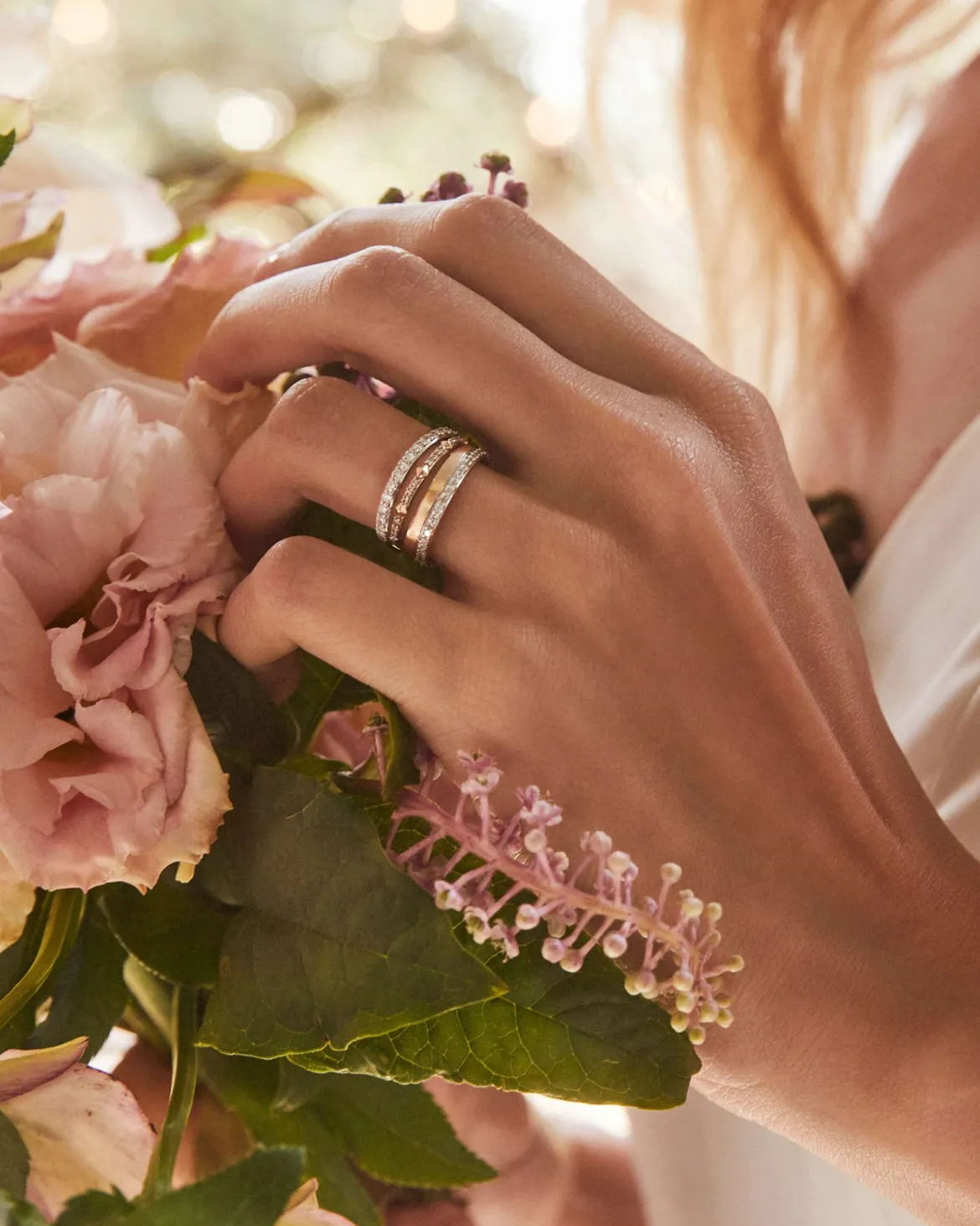 Whitney 14k Yellow Gold Band Ring in White Diamond